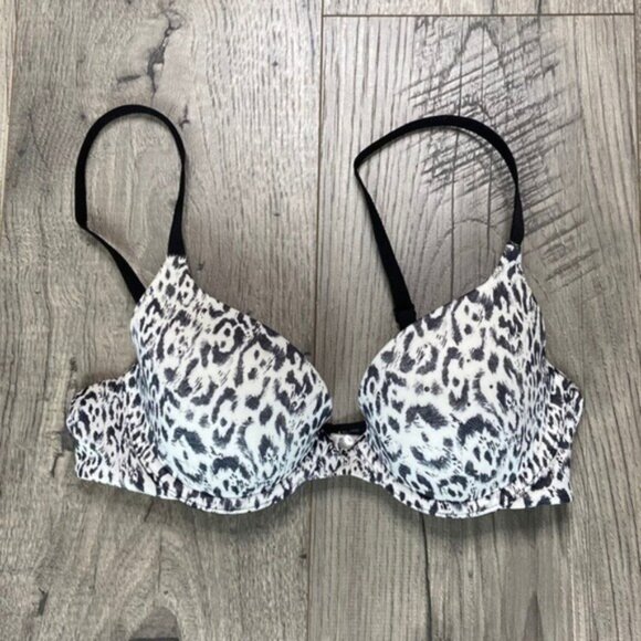 Victoria's Secret Animal Print Lined Demi Bra Size 32B - Picture 2 of 9